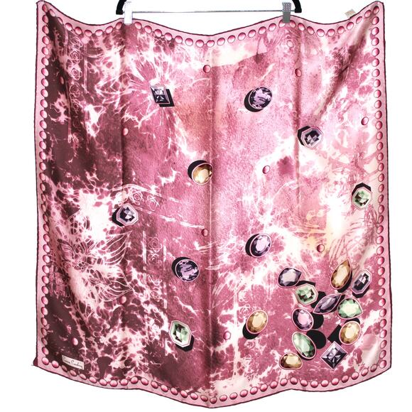 Pierre Cardin Silk Multi Color Square Large Scarf - Picture 1 of 4
